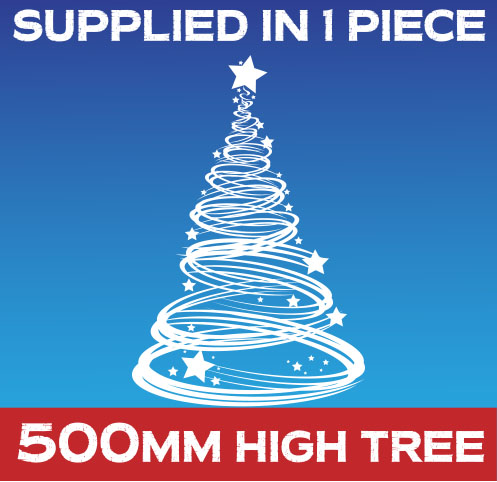 500mm High Christmas Tree Window Decoration + Snowflakes