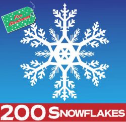 200 Large Snowflake Window Stickers Clings - 300mm