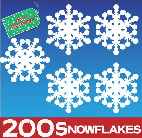 200 Snowflake Window Stickers Clings at 75mm