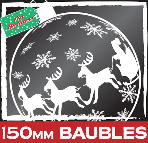Santa Sleigh Baubles 150mm 10 pack Window Sticker Clings - Image 3