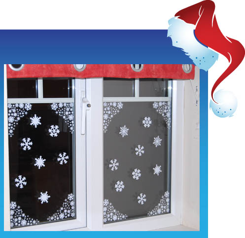 White Snowflake Window Corner Decorations x8