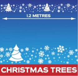 1 x 1.2 Metre Xmas Tree & Snowflake Border in White
