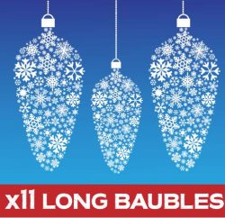 Long Bauble Window decorations set of 11