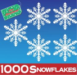1000 Snowflakes Stickers Clings at 75mm