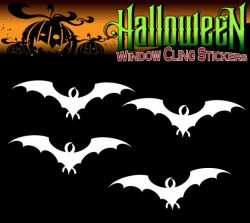 x15 Halloween Bats  Window Display Easy Peel Clings