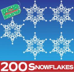200 Snowflake Window Stickers Clings at 75mm