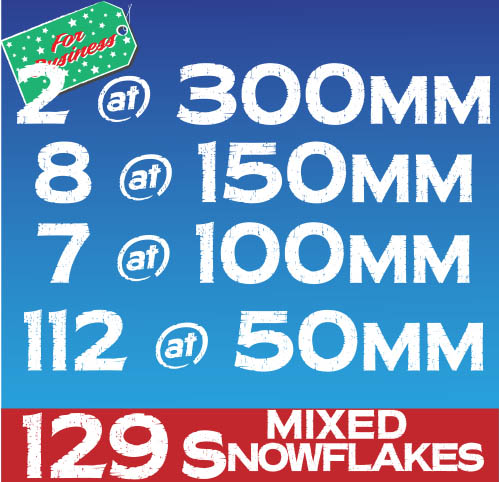 White Snowflake Bumper Pack 129 window Sticker Clings - Image 2