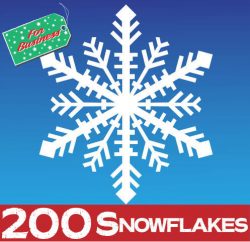 200 Snowflake Window Stickers Clings- 150mm
