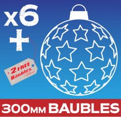 Hollow Star Christmas Baubles 300mm Window Clings