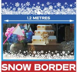 1 x 1.2 Metre Snowflake Border in White - NEW