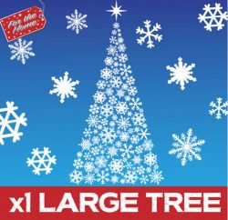 White Christmas Tree Window Decoration - LARGE