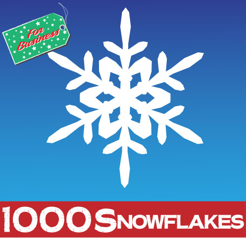 1000 Snowflake Window Stickers Clings - 150mm