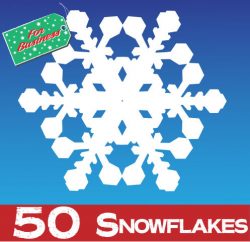 50 Large Snowflake Window Stickers Clings - 300mm