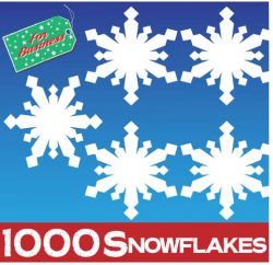 1000 Snowflakes Stickers Clings at 75mm