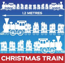 1 x 1.2 Metre Christmas Train Shop Window Border