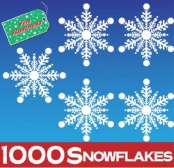 1000 Snowflakes Stickers Clings at 50mm