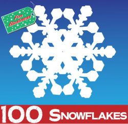 100 Snowflake Large Shop Window Stickers Clings 150mm