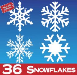 Snowflake Christmas Window Sticker Clings - New Design