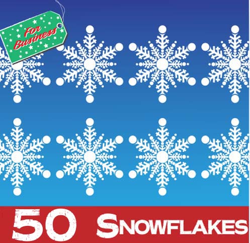 50 Large Snowflake Window Stickers Clings - 300mm - Image 2