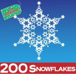 200 Snowflake Window Stickers Clings- 150mm