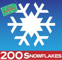 200 Large Snowflake Window Stickers Clings - 300mm