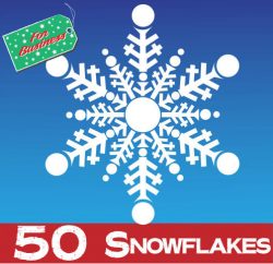 50 Snowflake Christmas Window Stickers Clings - 150mm