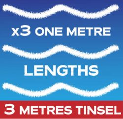 3 Metres of Tinsel Stickers Cling Shop Window Decorations