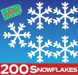 200 Snowflake Window Stickers Clings at 75mm
